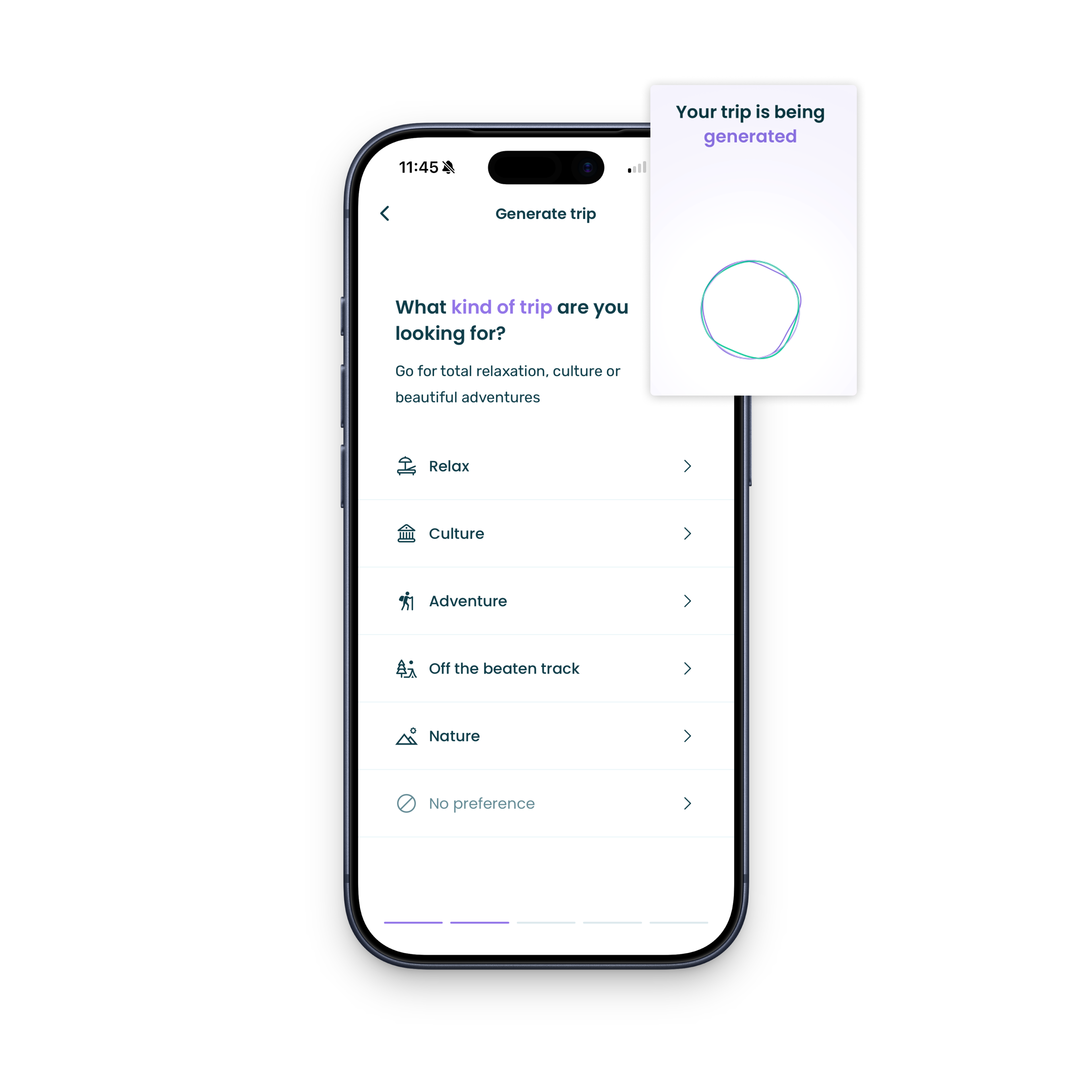 AI travel planner screenshot