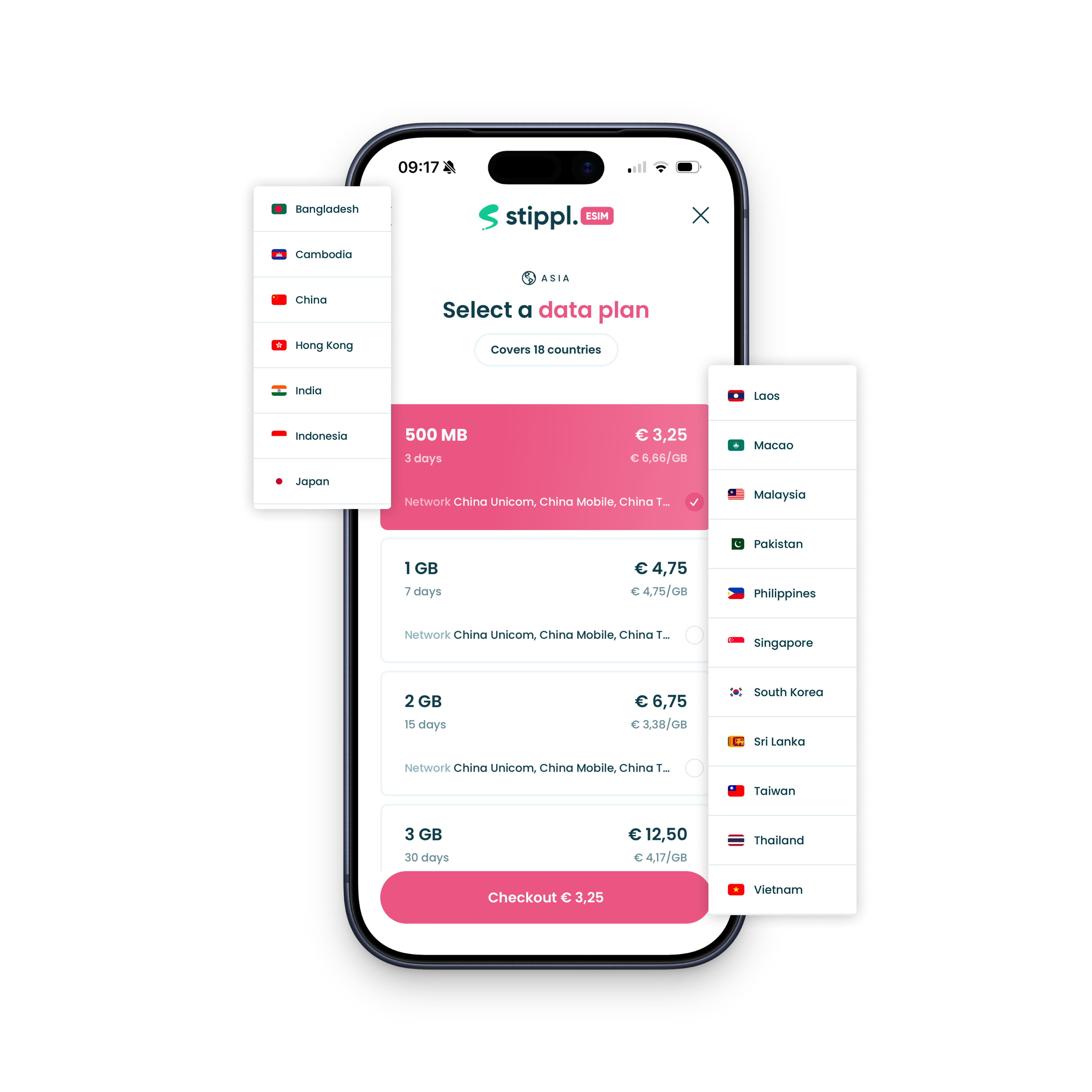 Multi-destination eSIM screenshot