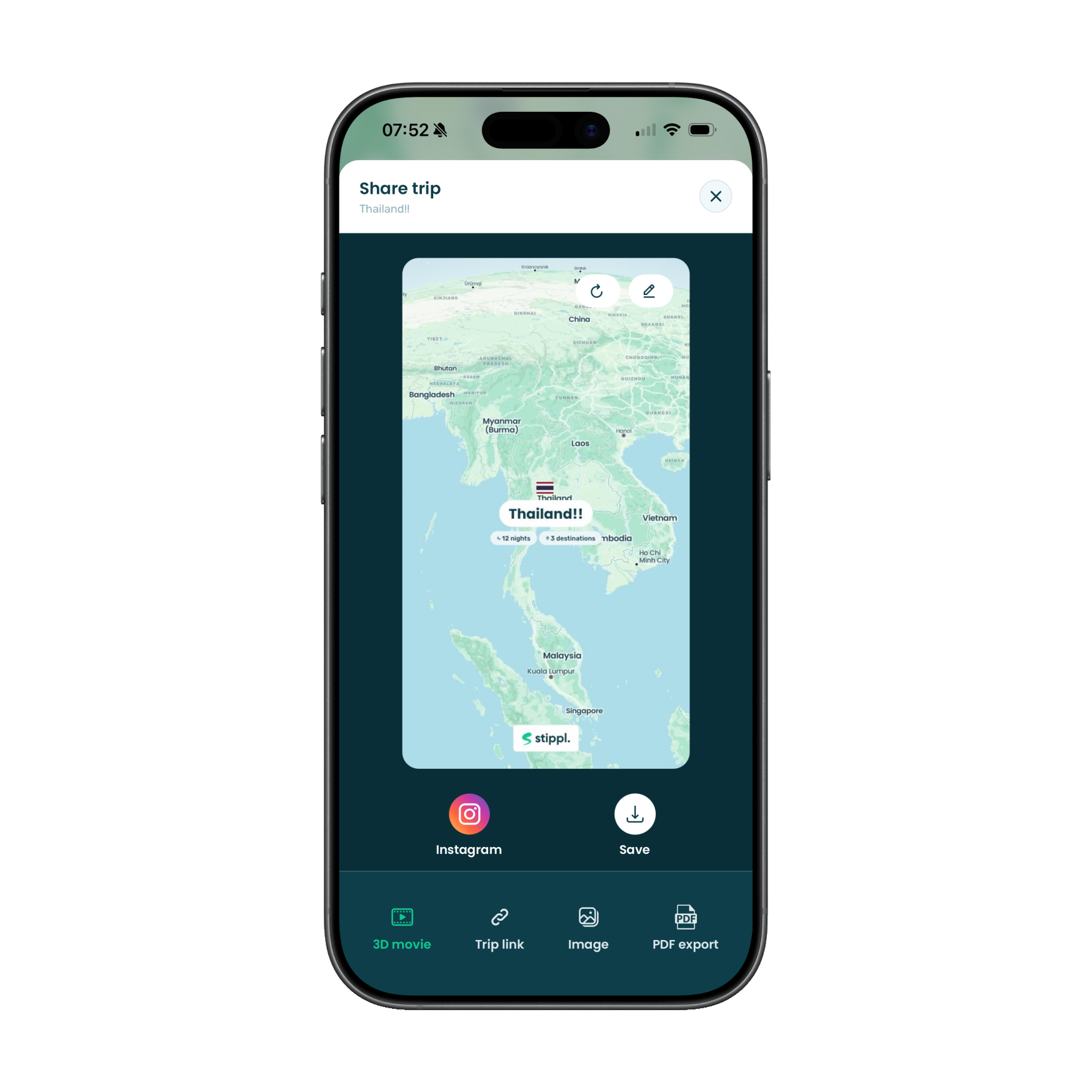 Sharing a travel reel screenshot